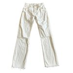 Moussy Vintage Odessa Straight Leg White Jeans Pants Raw Hem Size 24 Women's Photo 3