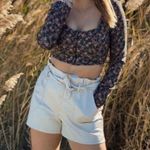 ZARA  floral detail long sleeve corset crop top size Small Photo 0