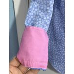 Hawes & Curtis Shirt UK 10 US 6 Blue Floral Pink Flip Cuff Preppy Country Club Photo 2