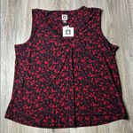 Anne Klein Red and Black Patterned Top Size XL Photo 10
