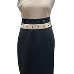 Calvin Klein Tan & Black Sleeveless Zip Side Above the Knee Dress Size 2 Photo 0