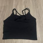 Athletic Black Strappy Crop Top Photo 1