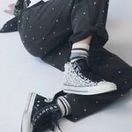 Free People  NEW Nan Ku pearl crush hi top sneakers black Photo 2