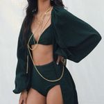 Jen's Pirate Booty Jen’s Pirate Booty Metallic High Waist Swim Bottoms Photo 0