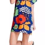 Marimekko for Target Abstract Floral Mini Dress Tunic Swim Beach Cover Sz Small Blue Photo 1