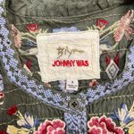 Johnny Was NWOT  Biya Embroidered Green Floral Beaded Tunic Shirt Blouse Sz S Photo 10