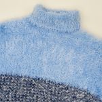 Vintage 90s Girl Identity Blue Striped Eyelash Turtleneck Sweater Size XS Photo 3