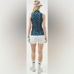 J.LINDEBERG Dena Print Sleeveless Golf Top Moroccan Blue Animal Women’s Small Green Photo 2