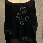 Embroidered Silk Blend Women Top VTG Sheer Lined Braided Straps Boho Goth Whimsy Black Size undefined Photo 0