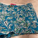 Lilly Pulitzer Women's Size 4 Turquoise Tiger Print Cotton Blend Shorts Photo 1