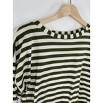 ALBION FIT Albion Green White Striped Long Sleeve Crewneck Shirt Women's Size X-Small XS Photo 3
