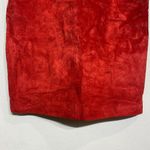 G III Leather Fashions Red Suede Leather Vintage Mini Skirt Sz 8 Photo 2
