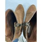 Ecote Womans Size 6 Cognac Suede Zip Block Heel Ankle Boots Photo 5