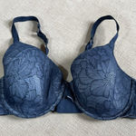 secret treasures Women's Luxe Lace Full Coverage T Shirt Bra Blue 36C Photo 0