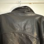 Luigi lamberto Women 50 Mid Length parka Leather Jacket Lined. Black. Black Size undefined Photo 14
