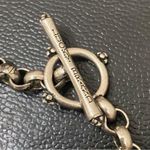 Lucky Brand Vintage  Pewter Toned Burgundy Red Rhinestones Toggle Bracelet 31g Photo 12