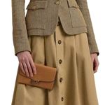 NWT Lauren Ralph Lauren Leather Medium Adair Wallet Crossbody Summer Buff Tan Photo 5