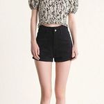 J.ING Jing Beige Leaf Print Puff Sleeve Bow Detail Blouse Crop Top Size L NWT Black Size L Photo 1