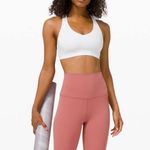 Lululemon White Arise Light Support Racerback Athletic Workout Sports Bra Photo 0