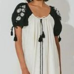 Cleobella  Kimaya Embroidered Puff Sleeve Mini Dress in Black & White Size S NWT Photo 0