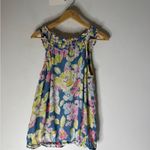 Joie  Silk Sleeveless Smock Neck Multicolor Floral Blouse Medium Photo 1