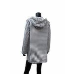 J.Jill 100% Cotton Striped Zip Hoodie Jacket Size M White Navy Long Sleeve Size M Photo 2