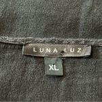 Luna Lux Women’s Size XL Black Ombré Gray Oversized Linen Long Sleeve Top Photo 3