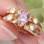 TJ Maxx Size 6 Round Cut Pink Topaz Ring Photo 1