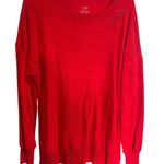 Aerie  Red Crew Neck Sweater Vibrant Knit Photo 0