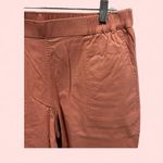 NWT Denim & Co dusty rose twill elastic waist pull on crop pants pockets Pink Size L Photo 1