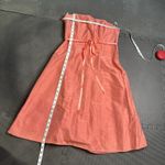 Cicada Strapless Red Silk Dress Fit & Flare Cocktail Formal USA Made Med Orange Photo 9