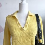 Tommy Hilfiger  Yellow Cable Knit Sweater, Preppy Y2K Classic Retro Coastal Large Photo 1
