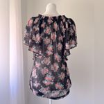No Boundaries  Sheer Black Floral Print Blouse Photo 5