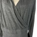 Alfani  X-Large Sweater Midi Dress Balloon Sleeve Stretch Surplice V-Neck Grey Photo 1