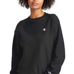 Champion NWT Reverse Weave Women’s Crew Sweatshirt C Logo Black Size XL Photo 0