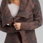 prAna  Alberta Reversible Open Front Cardigan Brown/Black Wool Blend Womens Small Photo 0