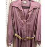 Altogether Fashions Purple Pleated Button Up Midi Dress with Belt Size M Photo 2