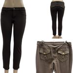 One 5 One  Brown Rhinestone Embellished 5 Pocket Low Rise Stretch Pants Womens 10 Photo 1