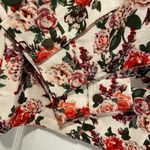 NWOT Potpourri Size 1X Rose Floral Print Button Down Denim Shacket Top Pockets Pink Photo 3