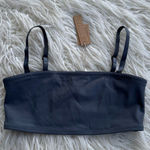 SKIMS  Signature Swim Bandeau Bikini Top Gunmetal Size XS Photo 0