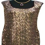 Cache  Gold Metallic Sequin Encrusted Key Hole Back Event Dress Lined NWT $178 Photo 4