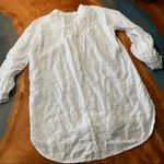 Rosmarine White Linen Tunic Top Made in Italy Size M Photo 4