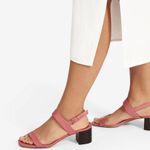 Everlane The Double-Strap Pink Leather Block Heel Sandal Women's Size 8.5 Photo 7