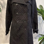 Merona  Women Quilted Double Breasted Trench Coat Black Size Small Photo 0