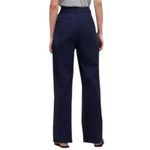 Madewell  Women’s Size 6 Navy Blue The Harlow Wide Leg Linen Blend Pants Photo 3