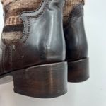 FREEBIRD by Steven Shine Boots Dark Brown Leather Ankle Boots Woven Aztec Photo 5