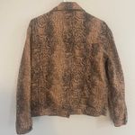 Free People Snake Print Jean Jacket Womens Size Small Denim Reptile Fall Cotton Photo 1