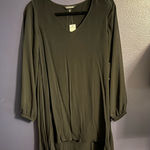 Express Black Dress with Sleeves Green Size XS Photo 0