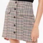 Urban Outfitters Plaid Tan Peach and Cream Mini Skirt Size Medium Photo 0