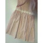 Spence Pink White Striped Top 3/4 Sleeve Floral Lace‎ Embellished Blouse Size L Size L Photo 12